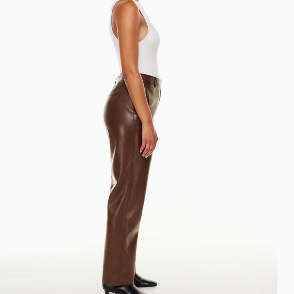 Aritzia Brown Trouser Leather Pants
